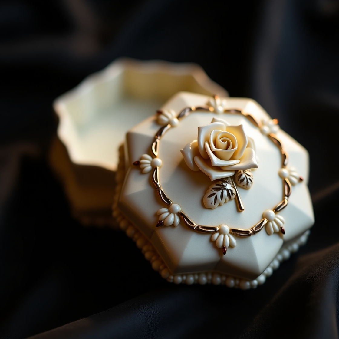 Pearl White Rose Keepsake Box