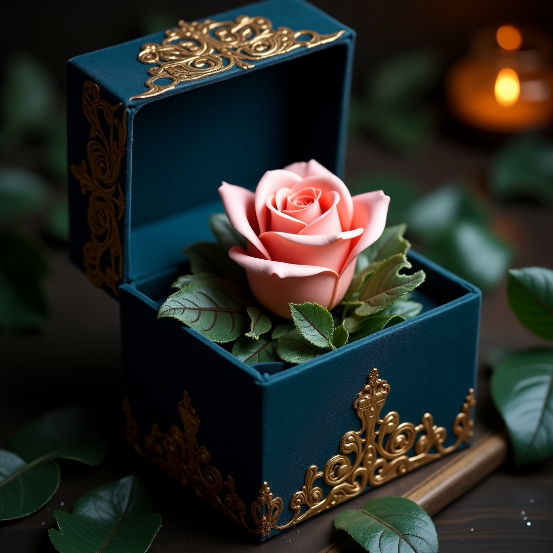 Midnight Blue Preserved Rose Box