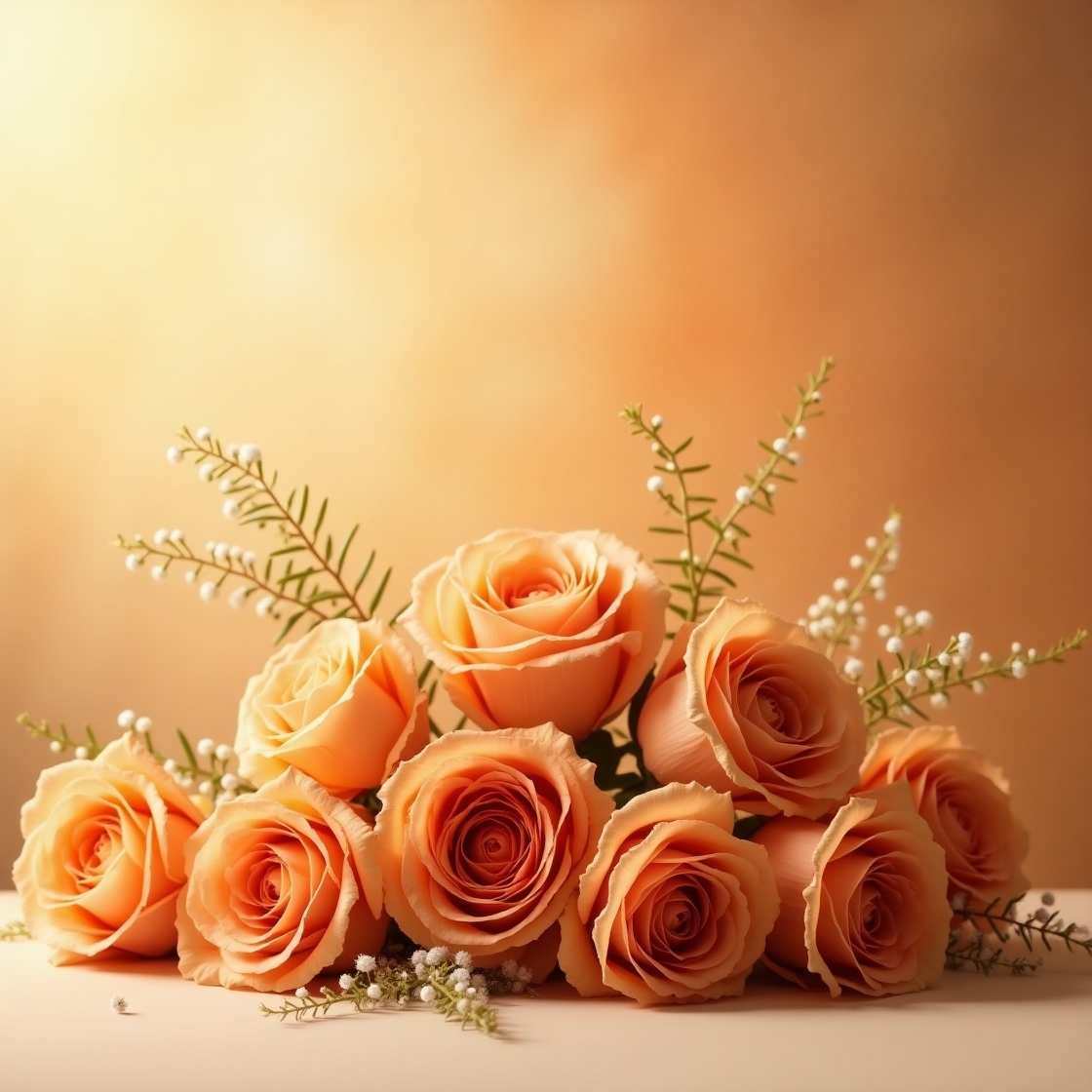 Sunset Orange Preserved Rose Collection